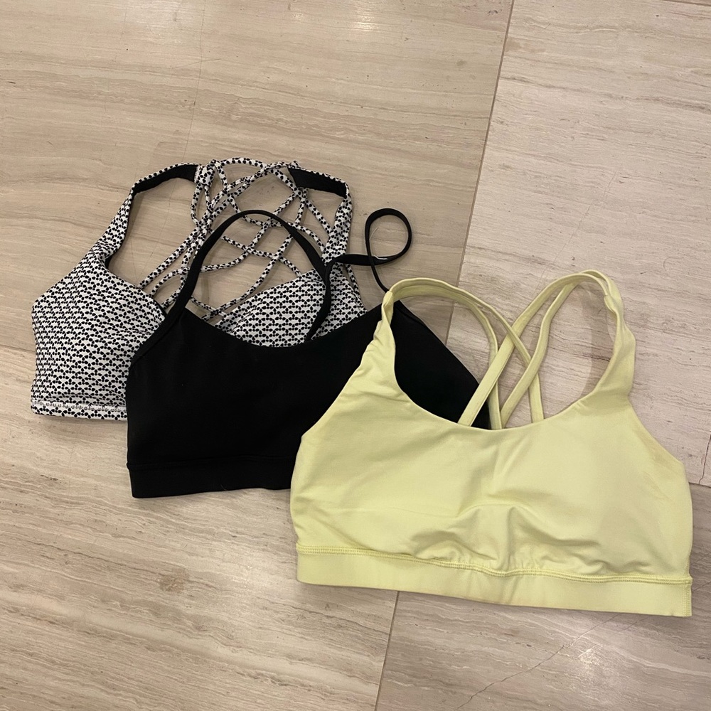 Lululemon bras - size 8 (Power Y, Energy, Be Wild)